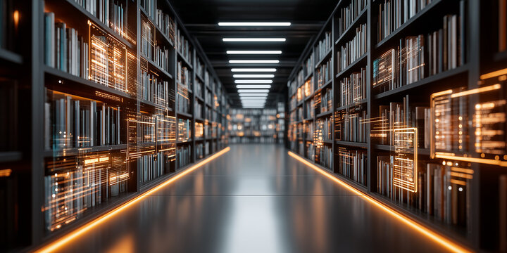 Enhancing cybersecurity and data privacy legislation in digital archives modern libraries visual content futuristic environment overview concept