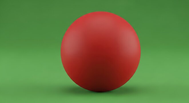 A Single Red Egg on a Solid Green Background.