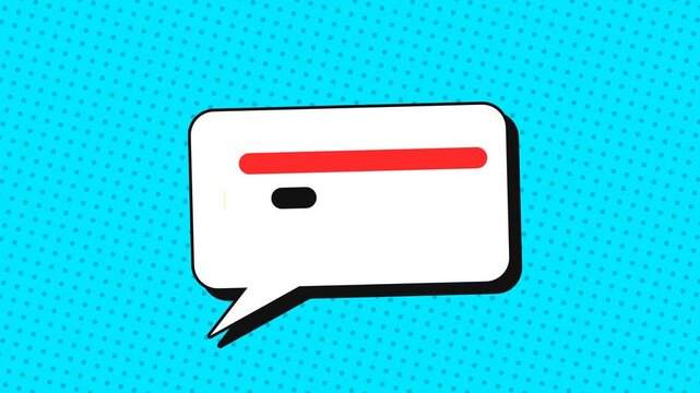 Bold and expressive comic book style chat bubble graphic with a message indicator, suitable for dynamic digital communication and interactive content presentation