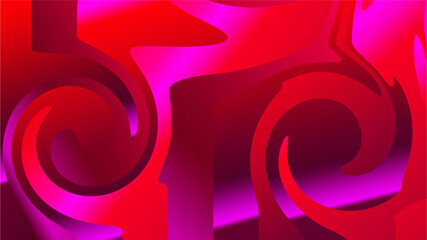 Fototapeta premium Vibrant magenta 3d wave background with twisted spiral shapes | Futuristic neon pink twirl wallpaper for digital marketing banner
