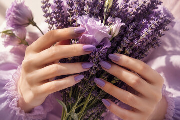 Fototapeta premium Elegant Purple Manicure Images｜上品なパープルネイルの写真素材
