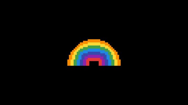 Rainbow Color Cycle Pixel Art Animation