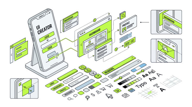 UI UX Design Elements Kit: Mobile App & Website Interface Components