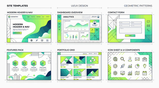 Web Design UI UX Elements: Mockups, Templates, Icons, Patterns, Forms