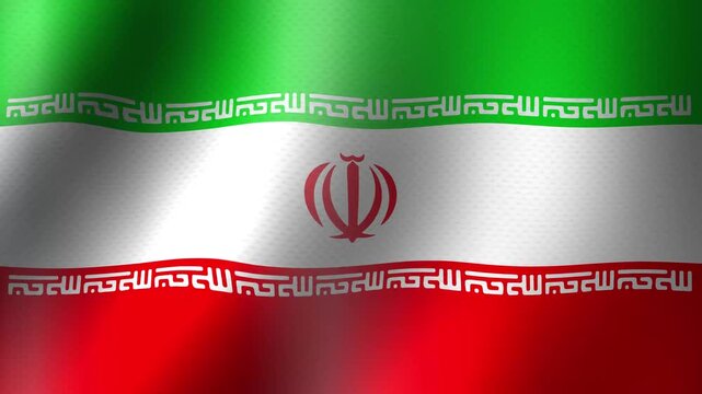 iran flag waving flutters in the wind