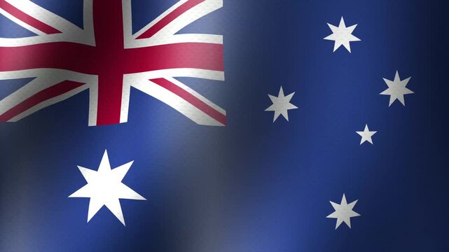 australia flag waving in the wind