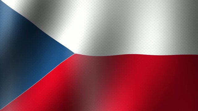 czech republic flag waving flutters in the wind