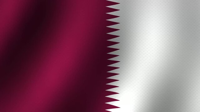 Qatar flag waving flutters in the wind