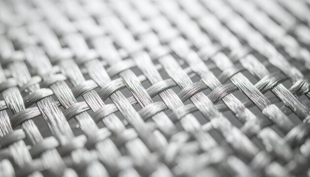 Close-up Woven Fabric Texture, Silver Threads