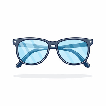 Illustration of Blue Eyeglasses with Dark Frames