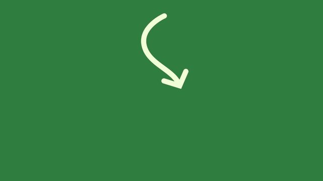 green border black arrow pointing up line in middle to right green screen animated chromakey scene expression elements colorful depth