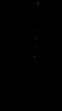 Water Jet Breaking into Droplets. Vertical slow-motion sequence of a thin water stream rising and gracefully breaking into sparkling droplets against deep black background.