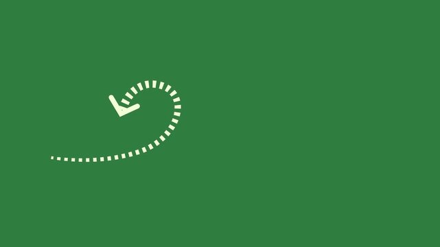 green screen line clock icon arrow text smiley face in middle animated chromakey colorful expression cartoonish scene illustration motion