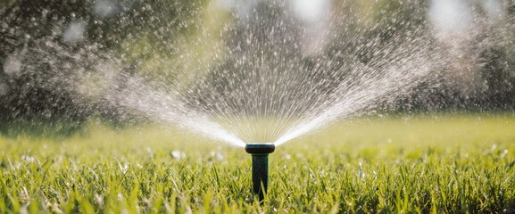 Obraz premium Water sprinkler on the lawn