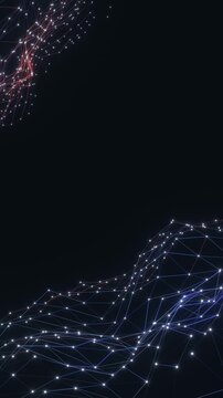 Plexus Vertical abstract technology 3d animation background