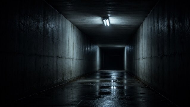 Empty Underpass with Fading Light