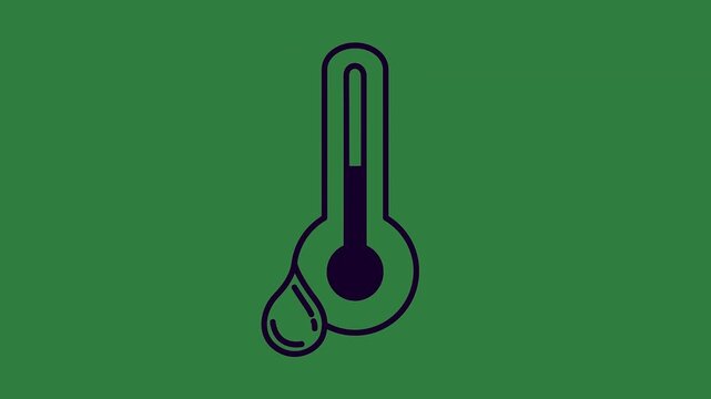 Thermometer Illustration Animated Green Screen Chroma Key Background