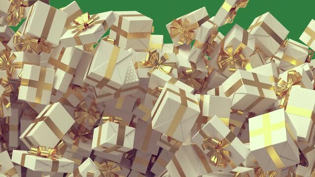 Bunch Gold Silver Animated Green Screen Chroma Key Background