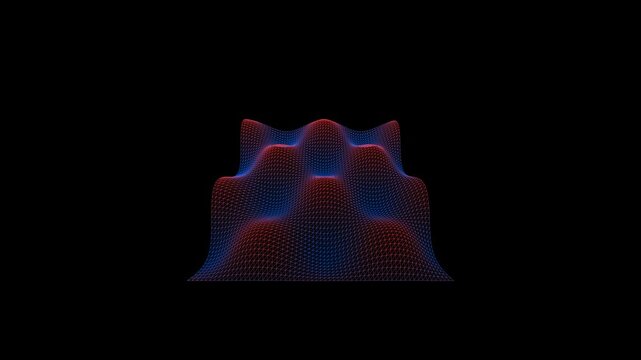 3D Waves Animation Black Background Data Visualization
