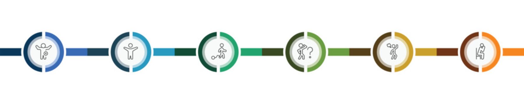 feeling and reaction icon set with better human, excited human, annoyed human, alone signs in flat outline style