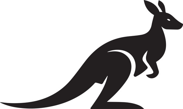 Black kangaroo silhouette standing