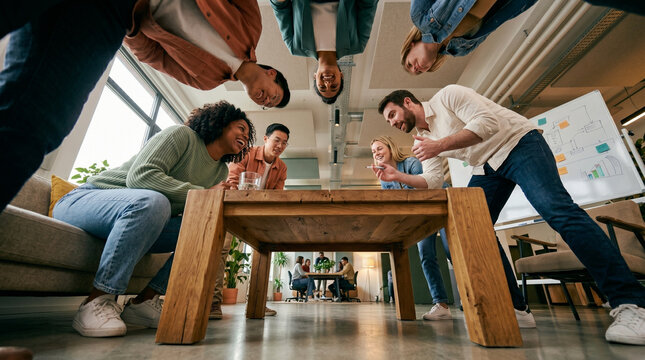Creative startup team brainstorming
