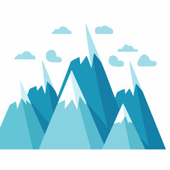 Obraz premium Stylized Mountain Range with Clouds