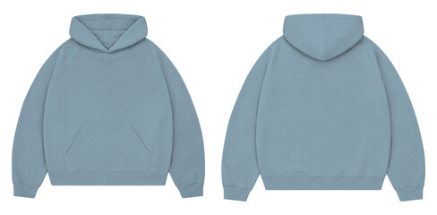 Baby Blue Oversized Hoodie Mockup Front and Back for Streetwear Branding © Drip