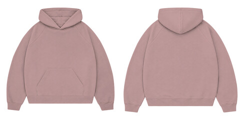Blush Pink Oversized Hoodie Mockup Front and Back for Streetwear Branding © Drip