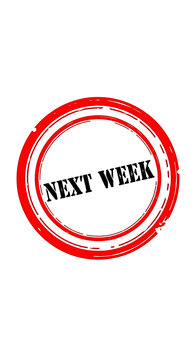 Red stamp with text next week circle
