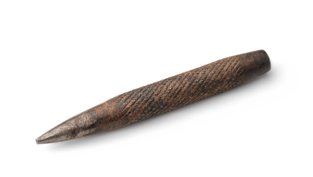 Old rusty steel tapered punch tool