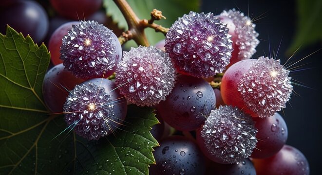 Close up grapes branch