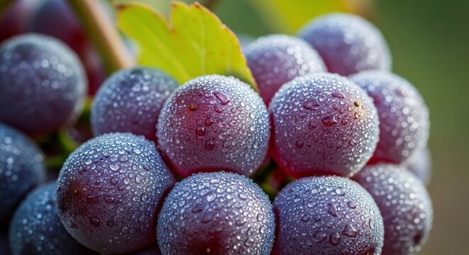 Close up grapes on vine