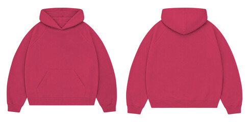 Dusty Pink Oversized Hoodie Mockup Front and Back for Streetwear Branding © Drip
