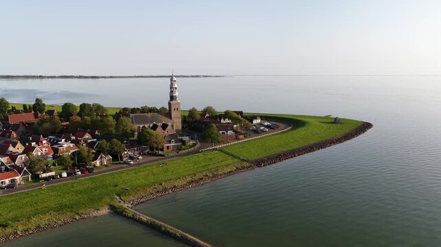 Aerial View of Grote Kerk Hielpen in Hindeloopen