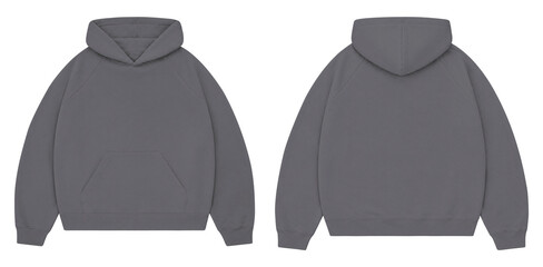 Light Gray Oversized Hoodie Mockup Front and Back for Streetwear Branding © Drip