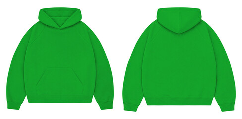 Lime Green Oversized Hoodie Mockup Front and Back for Streetwear Branding © Drip
