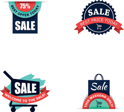 Four unique vector badges for promoting sales and special offers