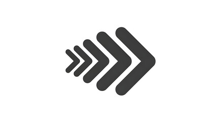 Obraz premium Abstract arrow icon, forward direction sign, progress symbol, vector illustration