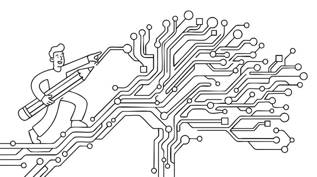 Visionary software architect designing complex digital ecosystems for scalable enterprise innovation