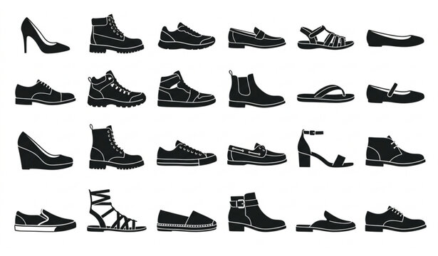 Collection of various shoe types and styles