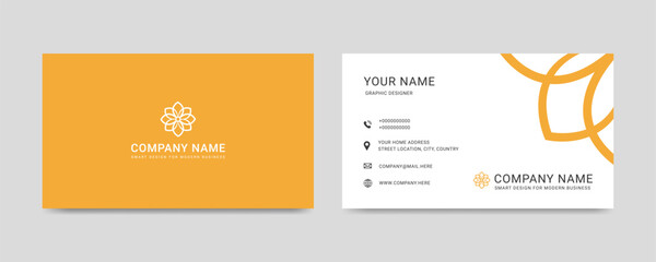 Naklejka premium Business Card Layout with yellow accents