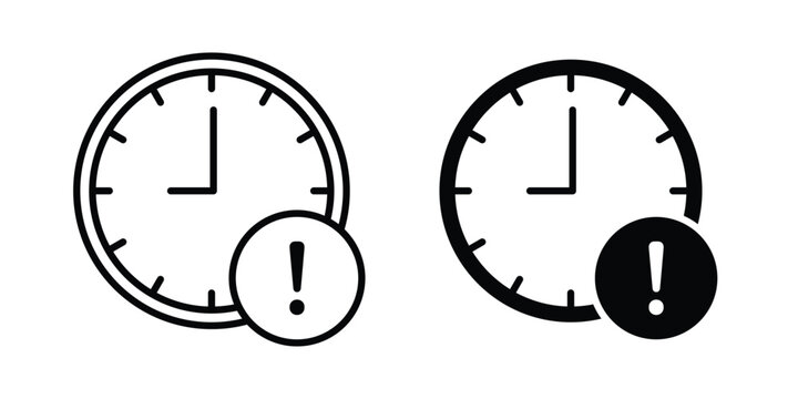Alarm exclamation icon outline icons collection. Flat icons