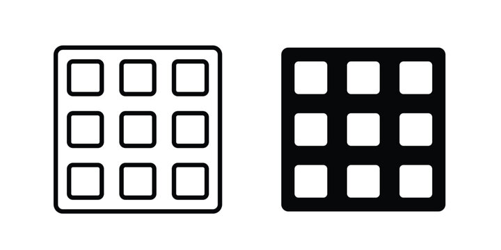 Apps icon outline icons collection. Flat icons