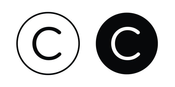 Copyright icon outline icons collection. Flat icons