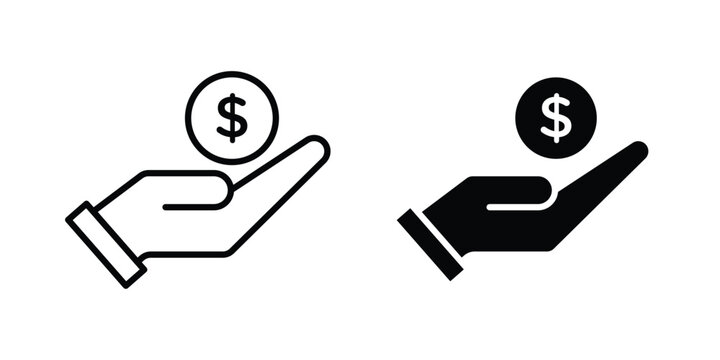 Earning icon outline icons collection. Flat icons