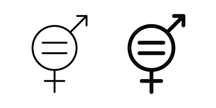 Equality icon outline icons collection. Flat icons