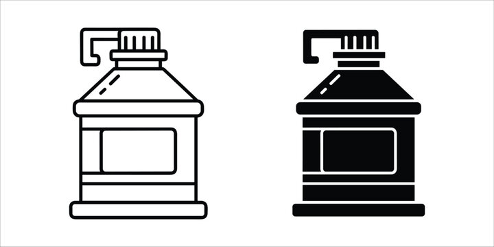 Black and white ink bottle with caps monochrome symbol