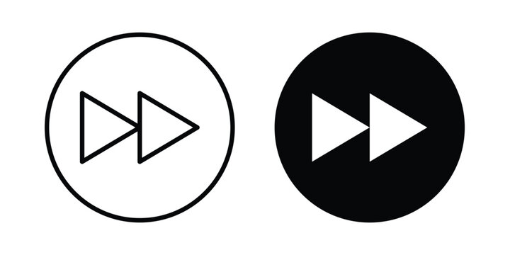 Forward icon outline icons collection. Flat icons