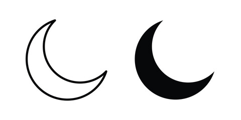Moon icon outline icons collection. Flat icons © nancy